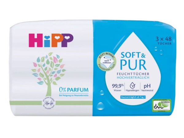 Hipp Babysanft wet wipes Soft & Pur 3x48 pieces